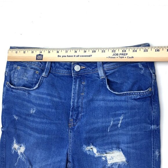 Zara Women's Straight Leg Ankle Jeans Distressed Fringe Hems size 6 - Picture 3 of 10